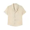 Selección del Personal Camisa Retro de Tencel con Rayas de Colores y Botones Manga Corta Marca de Moda Estilo Perezoso Camisa de Media Manga para Mujer Cs135