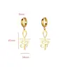 Pendientes de Ojo Turco Azul de Moda Europeos y Americanos Acero Inoxidable Chapado en Oro de 18K Colgante de Ojo del Diablo Gota de Aceite Collar para Mujer