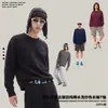 350G Tecido Pesado Outono/Inverno Camada Base Retrô Desgastada Algodão Puro Lavado Cor Frita Camiseta de Manga Longa Masculina Mesmo Estilo Camiseta de Manga Longa Camada Base