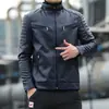 [Fabricante] Chaqueta de Cuero Nueva 2025 para Hombre Primavera Estilo Coreano Ajustada con Solapa Chaqueta Superior para Hombre Resistente al Viento Casual