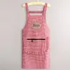 Delantal de lona moderno de manga larga para uso en la cocina, estilo fresco y simple, adecuado para comer, trabajar y vender en la calle, ropa de trabajo para adultos