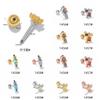 Moda Coreana Transfronteriza Micro-incrustada Colorida Hao Shi Serie Princesa Aleación de Titanio Arete de Uña para Mujer Diseño Nicho Perforación Joyería