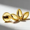 Tachuela tridimensional de titanio F136 con tres hojas en forma de marquesa, joyería para piercing de titanio aleación G23, tachuela para cabeza y labio