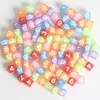 Cuentas de Letras Acrílicas Cuentas de Números Ingleses Cuentas Planas Cuentas Cuadradas DIY Collar de Cuentas Hecho a Mano Llavero Accesorios de Joyería