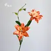 2 Lirios Artificiales de Doble Pétalo para Decoración del Hogar, Accesorios para Fotos, Ramos de Boda y Arreglo de Escenas