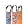 Capa de copo térmico portátil, bolsa de copo de desenho animado, bolsa de copo colorida, vidro reto, capa de copo de mergulho portátil
