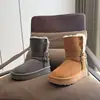 Botas Femininas de Inverno de Cano Médio com Fivela Dupla, Sola Grossa, Aumento de Altura, Couro e Lã Integrados, Quentes, com Forro de Couro Bovino e Lã