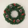 Nuevas Decoraciones Navideñas Transfronterizas Guirnalda Decorativa de PVC Anillo de Ratán 30/40/50/60cm Colgante para Ventana Puerta
