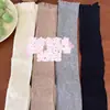 Calcetines miu para mujer, calcetines largos para botas con encaje de algodón, calcetines largos de tubo jk, calcetines blancos finos hasta la pantorrilla para primavera y otoño