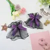 Accesorios para el cabello Lolita de encaje, diadema morada, tocado, lazo, horquilla, pulsera de malla, muñequera, traje de sirvienta Lolita
