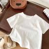 Camisetas de Manga Corta 100% Algodón Puro para Niños 2025 Nuevo Verano Moda para Niñas Holgadas Camisetas Base Ropa de Verano t