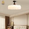 Lâmpada LED de Proteção Ocular de Espectro Total Estilo Creme Médio Lâmpada de Teto para Quarto Restaurante Estilo Nanyang Quarto de Princesa Estudo Lustre