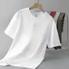 Camiseta de Seda de Leche Molida Doble 140g Transfronteriza Verano Americana Holgada Básica Color Puro Manga Corta Mismo Estilo para Hombres y Mujeres Amigable con la Piel y Suave