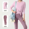 Cubierta de Yoga Suelta Estilo Nuevo para Mujer, Diseño de Verano, Transpirable, Adelgazante, Fitness, Secado Rápido, Ropa de Yoga, Conjunto de Manga Larga
