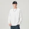 Sudadera Pesada de Cuello Redondo Estilo Minimalista Otoño 2026 para Hombre, Camiseta Base Casual Versátil Holgada de Manga Larga Color Sólido, Moderna