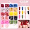 Transfronteiriço 288 Unhas, 24 Grades, Coloridas de Comprimento Médio em Formato de Bailarina, Unhas Vestíveis Coloridas Puras, Adesivos de Unhas Falsas, Produtos Acabados Atacado