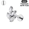 Amazon Zircônia Incrustada Liga de Titânio Lábio Unha Atacado Simples Folha Marquise Fundo Plano Espiral Argola de Lábio Piercing Joias