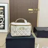 Bolsa para lonchera LP, bolso de piel de grano superior color caviar para mujer, bolso cruzado de patrón de diamante con eslabones de cadena, bolso de hombro cuadrado pequeño, estilo inspirado en Chanel
