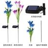 Lanterna de simulação solar transfronteiriça LED lírio crisântemo girassol rosa luminária de chão jardim pátio lâmpada de gramado