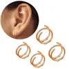Conjunto de 4 Peças de Argolas Curvas Espirais para Nariz 8-10mm, Argolas para Orelha de 0,8mm de Espessura, Argolas para Nariz de Estilo Simples, Piercings para Hélice da Orelha, Joias para Piercing