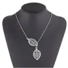 Nuevo collar de hoja de viento europeo y americano, cadena de clavícula de doble hoja, joyería europea y americana, joyería para mujer, collar de suministro al por mayor