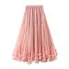 Falda de Malla de Moda con Encaje de Hongo Dulce Diseño Extra Grande Falda Tutú de Dobladillo Amplio Línea A 8023