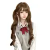 [Dos Coletas] Peluca Xingcheng Shao Luo Lolita Color Miel Té 75cm Rizado Romano Jk Moda Cabello Largo Rizado