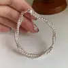 Pulsera de Cuerda de Doble Capa con Cuentas Redondas para Mujer, Diseño de Nicho Elástico, Temperamento de Lujo Ligero de Alta Gama, Pulsera Versátil de Estilo Frío
