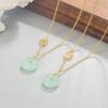 Hetian Jade Colar Mulheres Feliz Personagem Lucky Brand Collarbone Chain Summer Cold Style Advanced Design Sense Nicho Gift Giving Namorada
