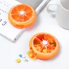 Organizador de pastillas redondo portátil sellado de siete compartimentos, caja de almacenamiento semanal de pastillas de gran capacidad con forma de fruta