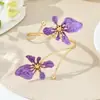 Set de Joyería Transfronterizo Europeo y Americano: Conjunto de Collar, Aretes, Pulsera y Anillo de Flor Multicapa con Goteo de Aceite, Accesorios para Manos, Pulsera