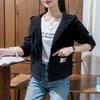 Chaqueta Corta para Mujer Shanli Dadi con Gorro Primavera y Otoño Nueva Versátil Casual Delgada Pequeña