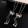 Accesorios de Collar con Borla de Lazo de Circonita Estilo Coreano para Mujer, Cadena de Suéter Moderna y Exquisita, Collar de Lujo Ligero y de Alta Gama