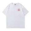 Camiseta Masculina de Verão Solta Algodão Puro Tamanho Grande Estampada com Letras Manga Curta Estilo Coreano Ins
