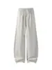 Pantalones Casuales para Hombre con Corte Diagonal, Cordón Elástico Transpirable, Pantalones de Pierna Recta, Pantalones de Seda de Hielo para Primavera y Otoño, Estilo Delgado de Verano