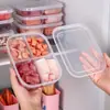Caixa Conservadora Fresca para Preparo Caseiro, Conservadora Fresca Embalada para Geladeira, Caixa de Armazenamento de Alimentos com Quatro Compartimentos, Legumes Pré-Preparados para Cozinha