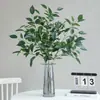 Nueva Planta Verde Artificial Rama de Higuera Hoja de Corazón Planta de Vaina de Frijol Jardín Ingeniería Paisajismo Hoja Artificial Arreglo Floral Planta Verde