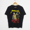 Camiseta de manga corta estilo retro europeo y americano de la banda de metal Metallica de los años 80 con calavera de rock.