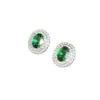 Pendientes Retro Europeos y Americanos Transfronterizos Retro Creativos Ovalados para Mujer con Circonita Azul Verde Venta Directa de Fábrica E667