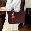 Terciopelo Coreano Japonés Exquisito para Mujer Gran Capacidad Moda 2026 Estampado de Leopardo Bolso de Hombro de Mano Otoño Nuevo Bolso Tote de Gamuza Retro