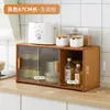 Estante de especias para cocina, almacenamiento multifuncional para aceite, sal, salsa y vinagre, gabinete de almacenamiento de vidrio para encimera