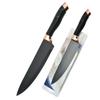 Succión de Doble Cara Cabeza Doble Galvanizada Acero Negro Marmoleado Chapado en Oro Rosa Acero Inoxidable Cuchillo de Cocina Pequeño Juego de Cuchillos de Cocina