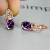 Nuevos aretes ovalados transfronterizos con incrustaciones de zirconia de diseño exclusivo, que ofrecen una sensación de lujo ligero de alta gama, aretes versátiles y elegantes para mujer