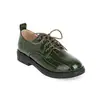 2021 Nuevo Patrón de Piedra Británica Charol Punta Redonda Con Cordones Zapatos de Primavera y Otoño de Suela Individual Tacón Bajo Zapatos Profesionales 40-42 Zapatos de Comercio Exterior