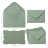 Conjunto de Envelopes para Cartão de Cumprimentos Verde, Envelope Minimalista Liso na Cor Sálvia, Conjunto de Envelopes para Convite Estilo Europeu