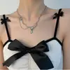 Colar com Pingente de Franja de Pedra da Lua para Mulheres Estilo Ins Luxo Acessível Sexy Corrente de Clavícula Hip-Hop Colar de Moda Versátil Elegante Estiloso