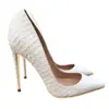 Tacones Altos con Estampado de Serpiente, Tacones Altos Sexy de Aguja Blancos, Nuevo Estilo 2025, Zapatos de Trabajo Versátiles Maduros, Zapatos de Salón de Punta