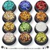 Set de 12 colores de glitter 0.2 mm + lentejuelas mixtas de 1+2+3 mm + tiras de cebolla de 0.2*1.5 mm para maquillaje de uñas transfronterizo