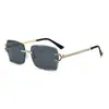 Gafas de Sol Sin Marco de Nuevo Estilo con Borde Cortado, Gafas de Sol Personalizadas y Modernas para Sombrear al Aire Libre, Gafas de Sol Versátiles y de Moda Anti-UV