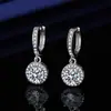 Pendientes de Transmisión en Vivo, Pendientes de Moissanita, Pendientes de Moissanita para Mujer, Pendientes Redondos de 50 Puntos, Calidad Seiko Venta Directa de Fábrica